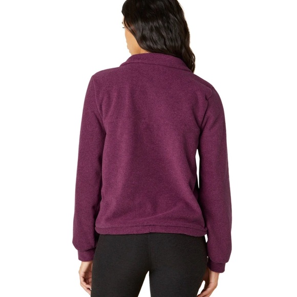 NWT Beyond Yoga New Terrain Pullover XL Heather Dark Beet Activewear Sweatshirt - Picture 3 of 11